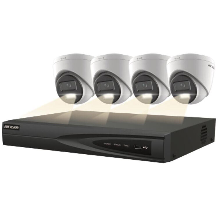 Hikvision EKI-K42T44H 4-Channel 8MP NVR with 2TB HDD & Four 4MP Night Vision Turret Cameras Kit
