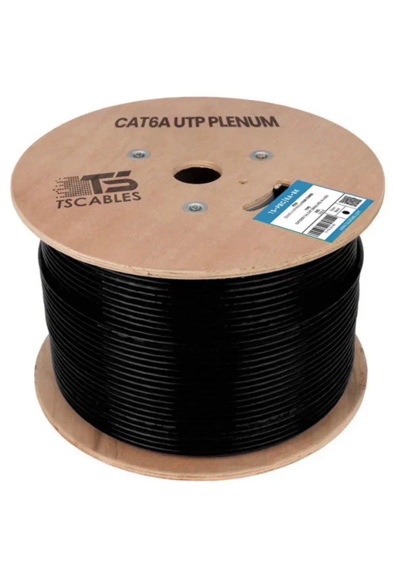 TS Cables Cat6a Plenum 1000ft 750 Mhz Solid Bare Copper 23 AWG