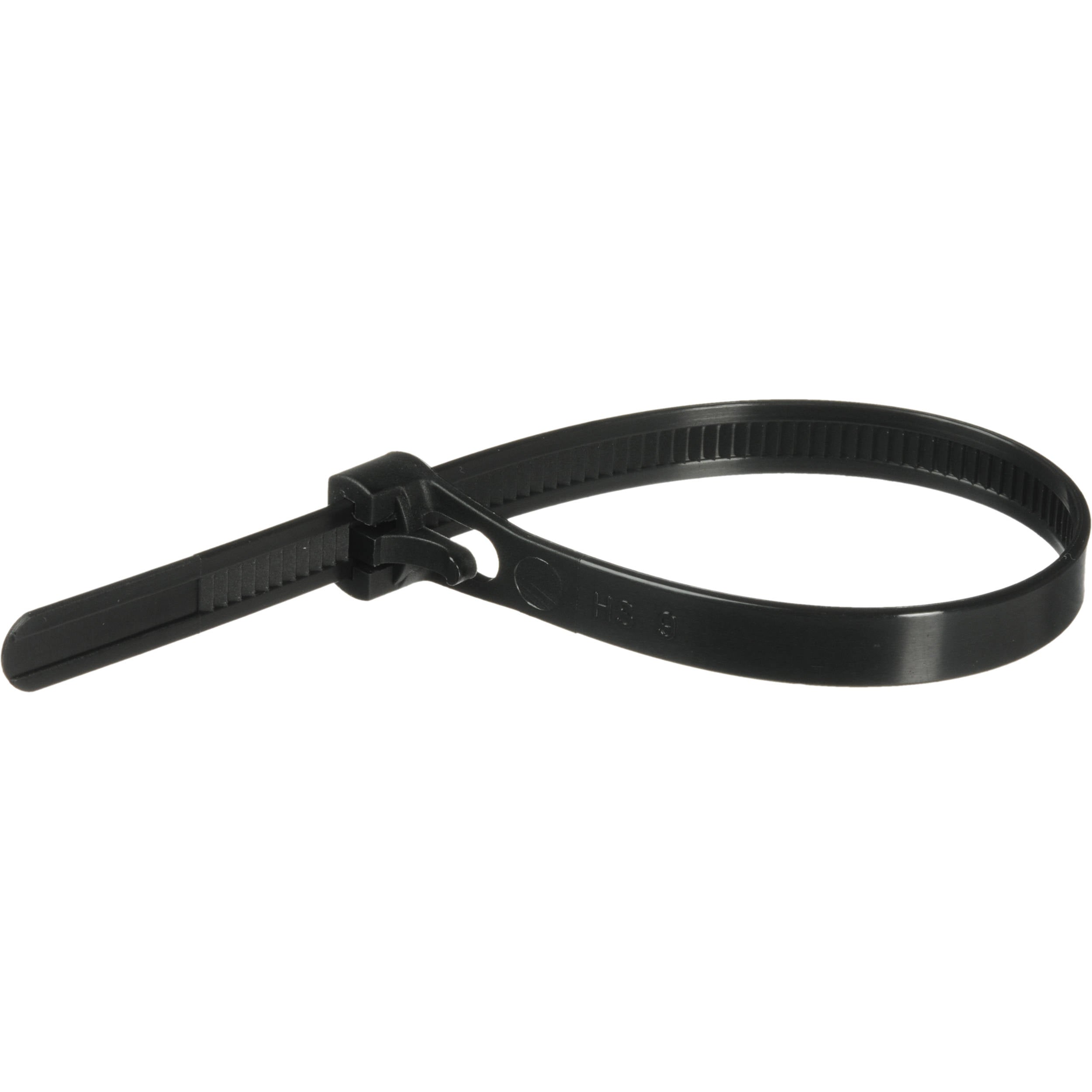 Pearstone 8" Reusable Plastic Cable Ties - Black (100-Pack