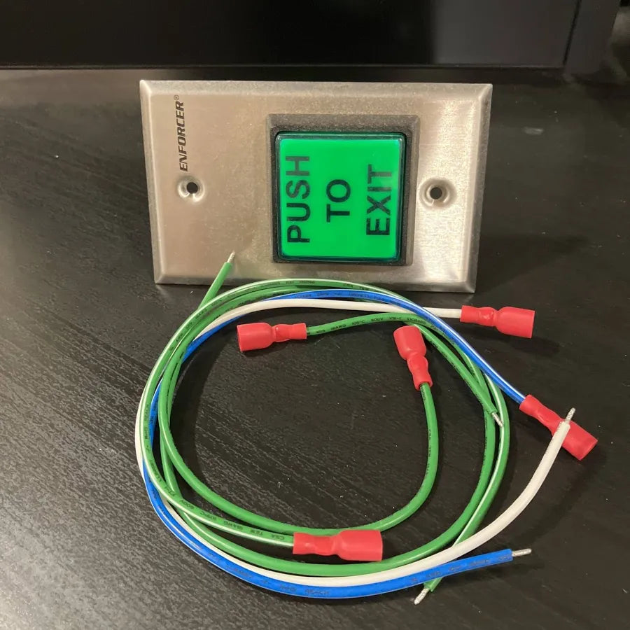 Push to Exit Button, Briidea Indoor Green Square Request to Exit Button with Green LED Square, Made of Stainless Steel, Sturdy & Durable