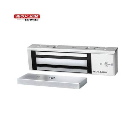 Seco-Larm E-941SA-1K5Q 1500-lb Single-Door Electromagnetic Lock, Selectable 12/24 VDC Operation, Anodized Aluminum Housing (US 28)